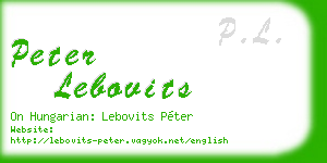 peter lebovits business card
